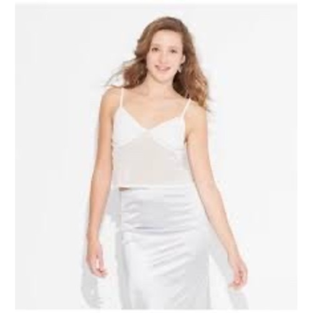 Wild Fable White Mesh V-Neck‎ Cami Top Tie Back XXS